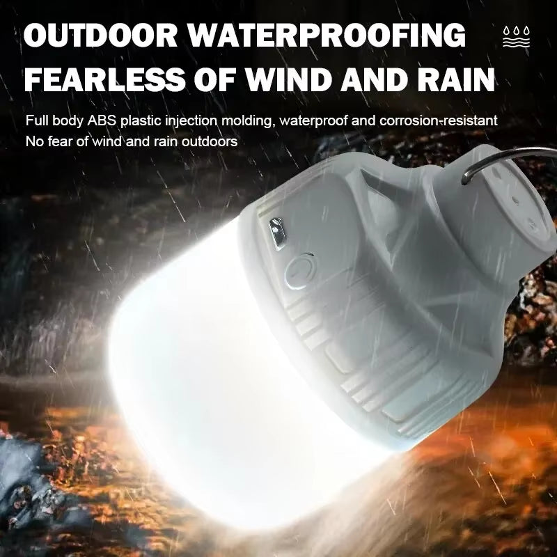 LED Lamp Bulbs Outdoor USB Rechargeable High Brightness Emergency Light Hook up Camping Fishing Portable Lantern Night Lights