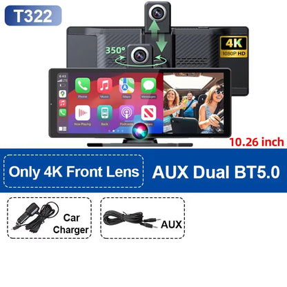 10.26'' Universal Portable Carplay Car Screen Wireless Carplay Screen Wireless Car Stereo Carplay Android Auto Car Touchscreen