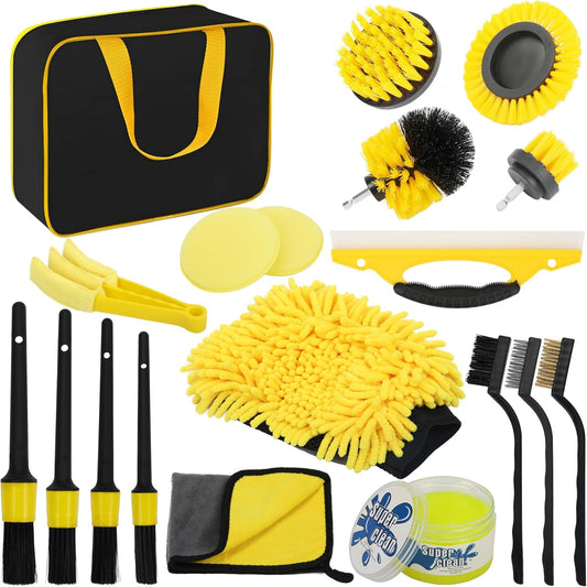 Belle Vous Kit De Limpieza De Coches - Set Detailing Para Lavar Autos Interior Y Exterior De 20 Piezas - Pack De Productos Y Accesorios De Limpieza Para Limpiar Coche O Moto