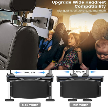 Soporte Tablet Reposacabezas, Soporte Coche Automóvil Universal Con Apoyo 360 Rotación Para 4,7-12,9 Pulgadas Ipad, Iphone, Galaxy Tab Et D'Autres Smartphones