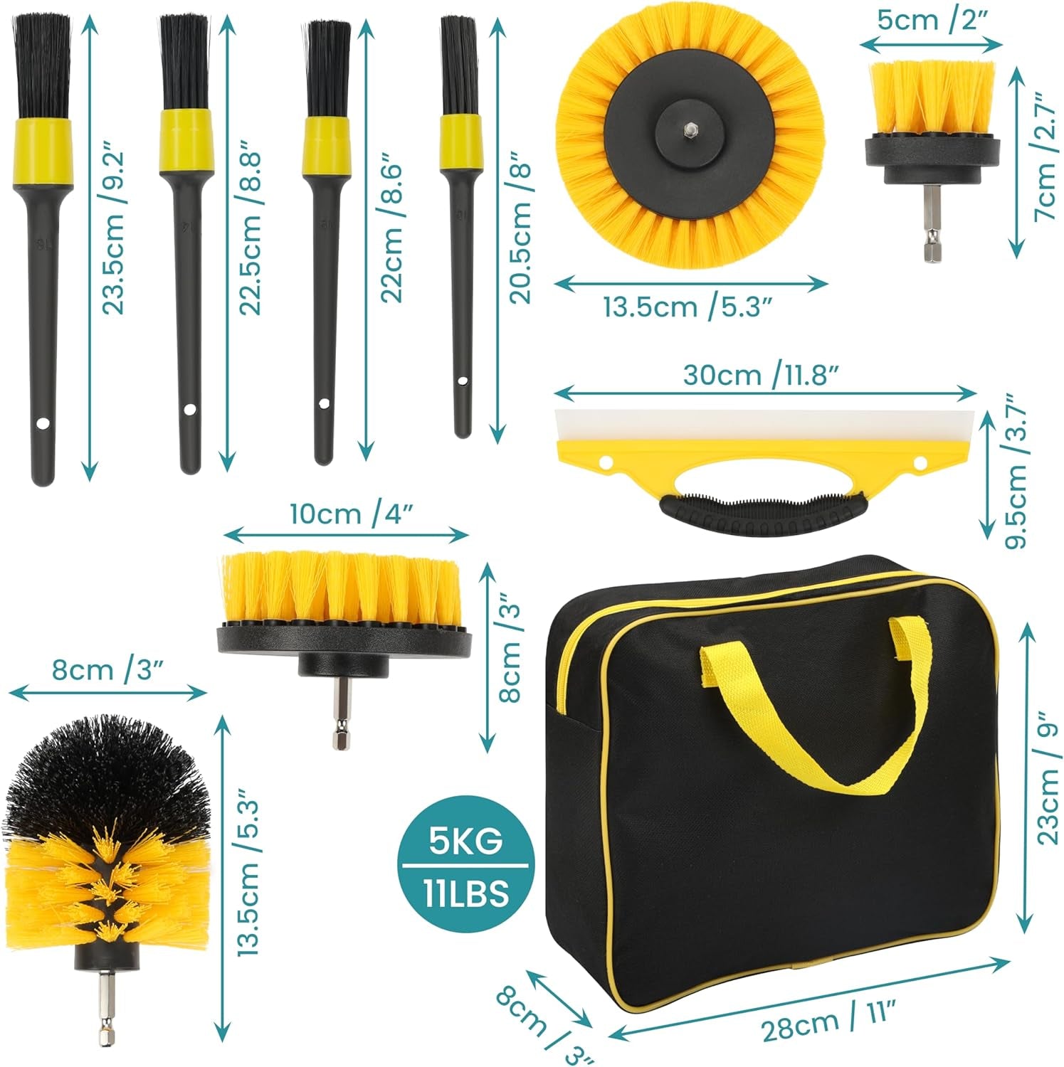 Belle Vous Kit De Limpieza De Coches - Set Detailing Para Lavar Autos Interior Y Exterior De 20 Piezas - Pack De Productos Y Accesorios De Limpieza Para Limpiar Coche O Moto