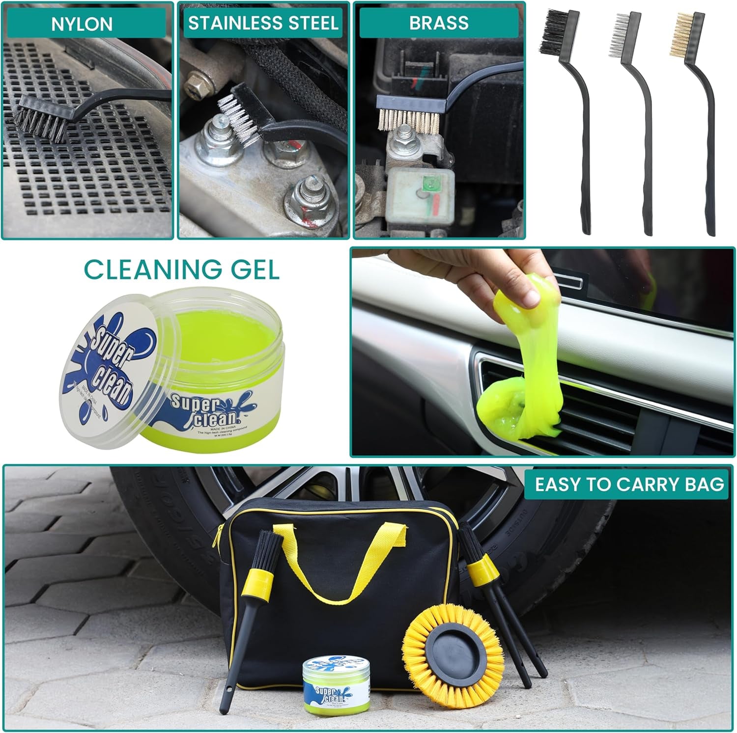 Belle Vous Kit De Limpieza De Coches - Set Detailing Para Lavar Autos Interior Y Exterior De 20 Piezas - Pack De Productos Y Accesorios De Limpieza Para Limpiar Coche O Moto