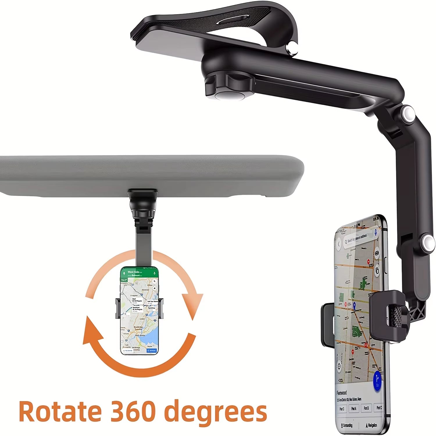Multi-Functional Car Phone Holder: Sun Visor Navigation Rack for Direct-View GPS Navigation