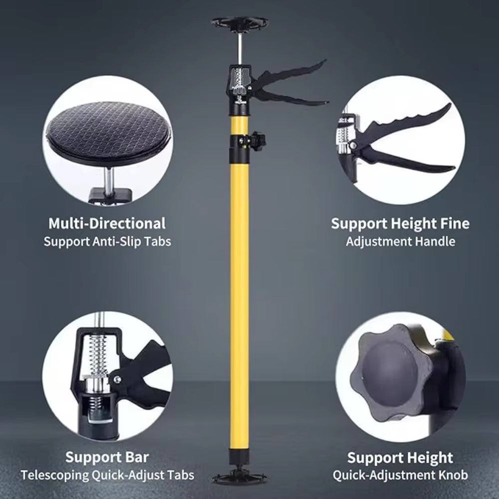 2Pcs Labor-Saving Telescopic Steel Support Rod Cabinet Jack Drywall Construction Tool Extensible Non-Slip Hand Lifting Jack Tool