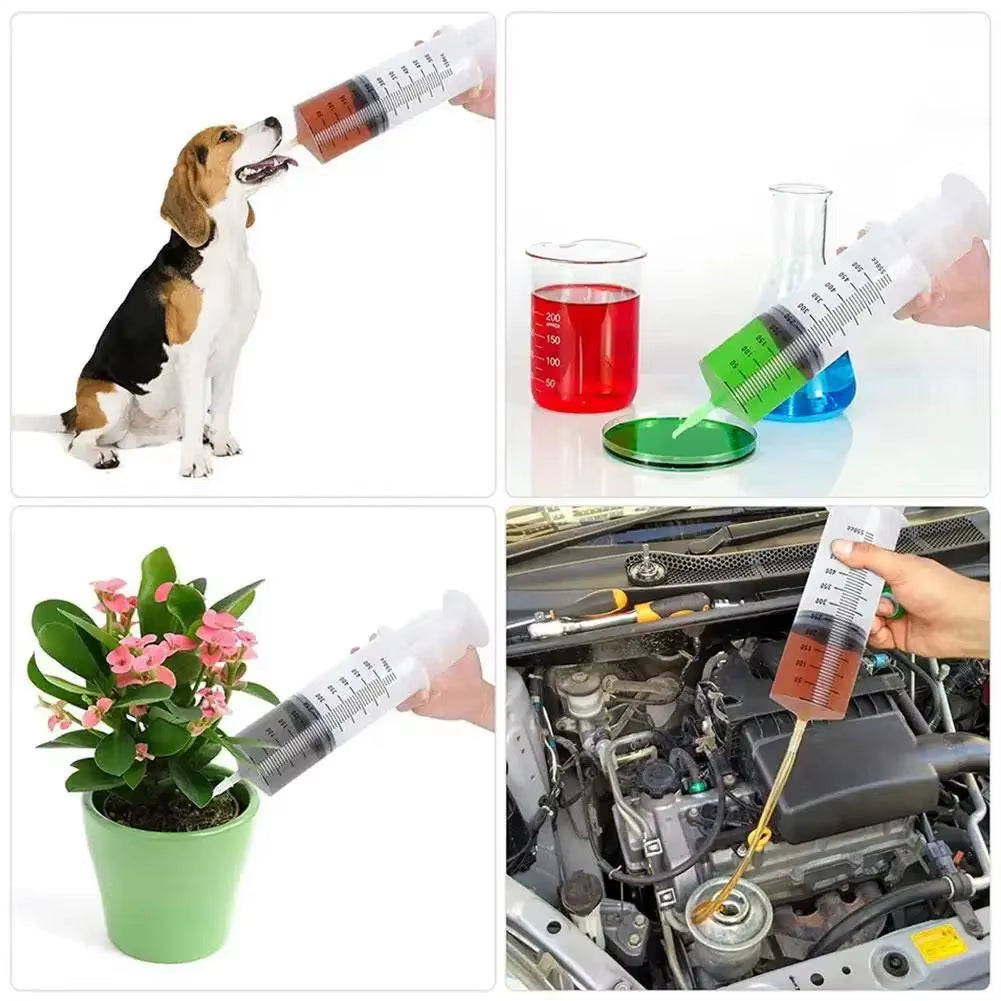 100/300/550Ml Large Capacity Syringes Oil Pump with 1M Hose Pet Feeding Measuring Pump Hydroponics Nutrient Big Syringe