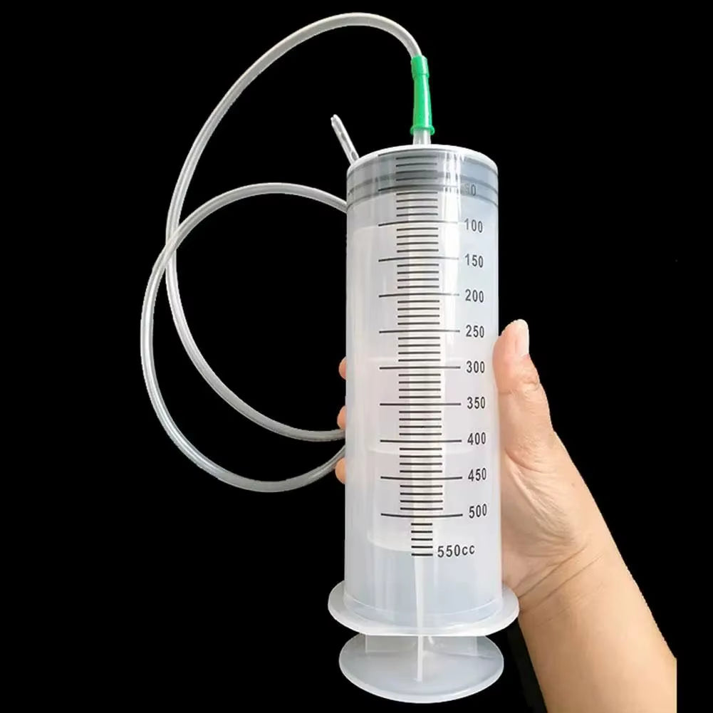 100/300/550Ml Large Capacity Syringes Oil Pump with 1M Hose Pet Feeding Measuring Pump Hydroponics Nutrient Big Syringe